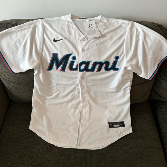 Nike Miami Marlins 2020 Baseball MLB White Jersey Men’s Size: M - Picture 1 of 6